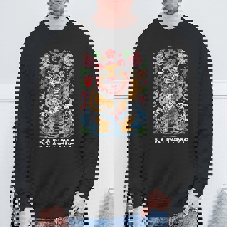 沖縄シーサーガーディアンライオン日本民俗土産デザイン スウェットシャツ 高齢者への贈り物