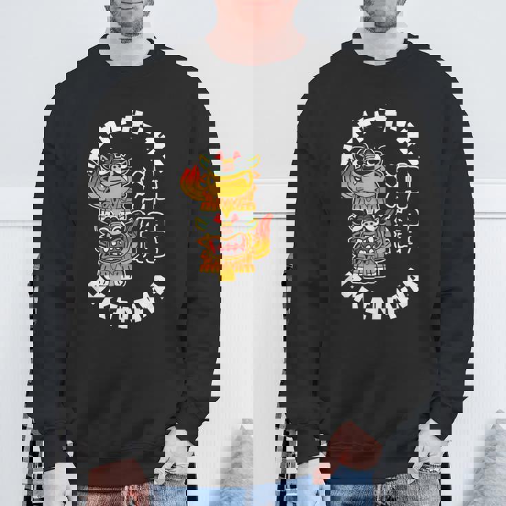 沖縄ジャパン シーサーガーディアンライオンズ 日本漢字お土産 スウェットシャツ 高齢者への贈り物