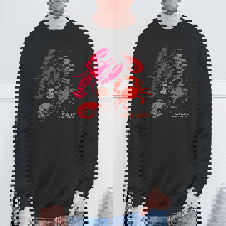 海洋生物、ロブスター、カニ、エビ、カミ、海洋、シーフード スウェットシャツ 高齢者への贈り物