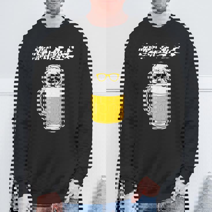 燃料は酒 ペキニーズ グッズ 犬好き おもしろ 面白い ネタ 笑える 飲み会 スウェットシャツ 高齢者への贈り物