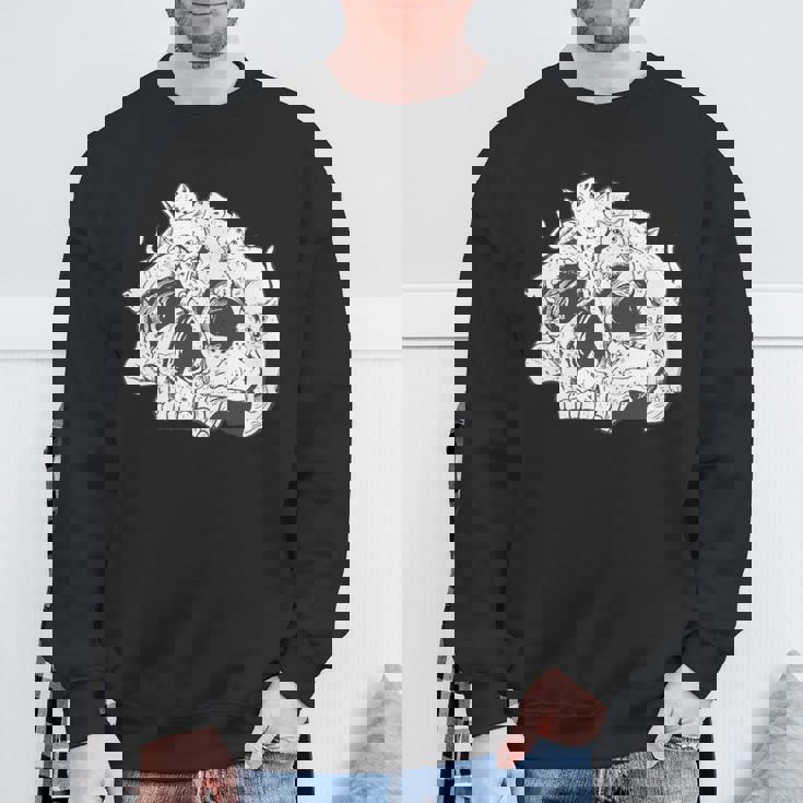 猫 ガイコツ メンズ おもしろ かわいい ネコ 面白いtシャツ 動物 メンズ レディース にゃんこ ネタ 服 長袖tシャツ スウェットシャツ 高齢者への贈り物