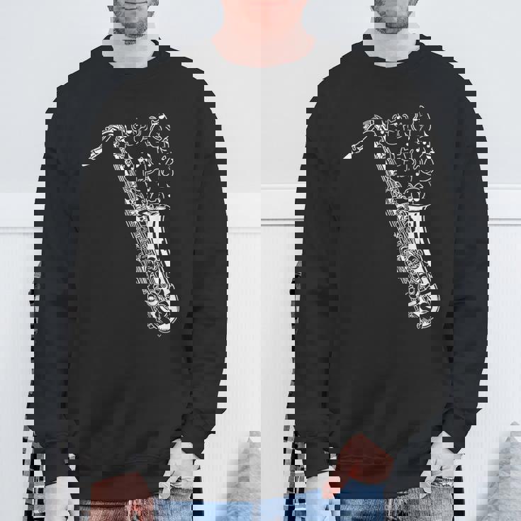 猫とサックス サクソフォン奏者 猫の飼い主 サックス スウェットシャツ 高齢者への贈り物