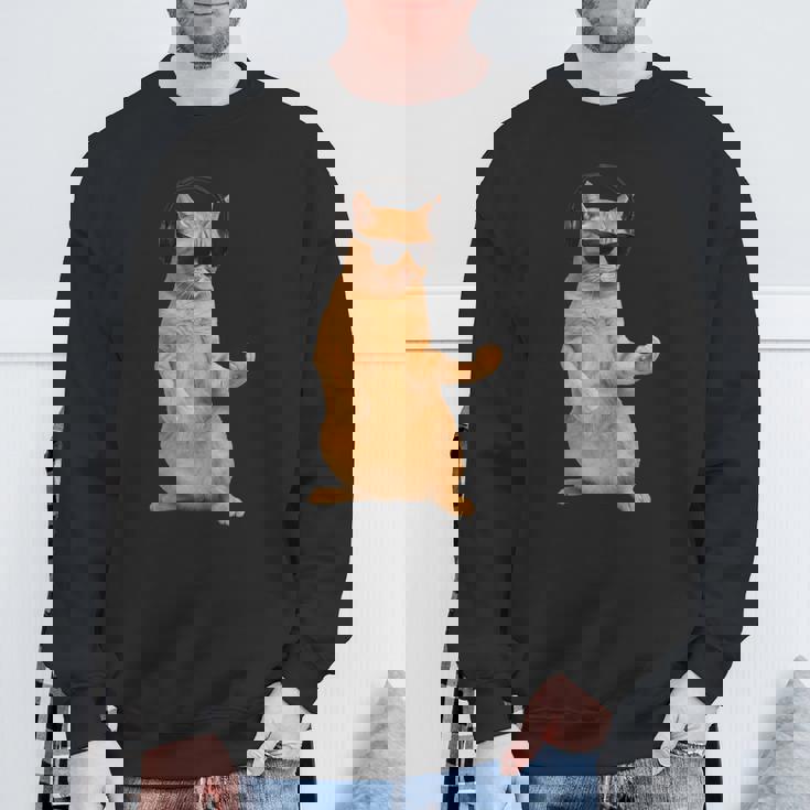 猫エアギター スウェットシャツ 高齢者への贈り物