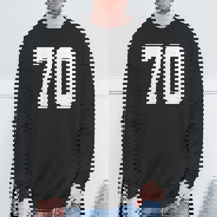 番号70 背面 スポーツチームジャージ番号 スウェットシャツ 高齢者への贈り物