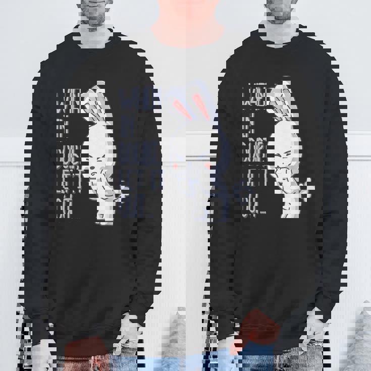 疑わしいとき おなら 出す おもしろい おなら かわいい ウサギ おなら スウェットシャツ 高齢者への贈り物