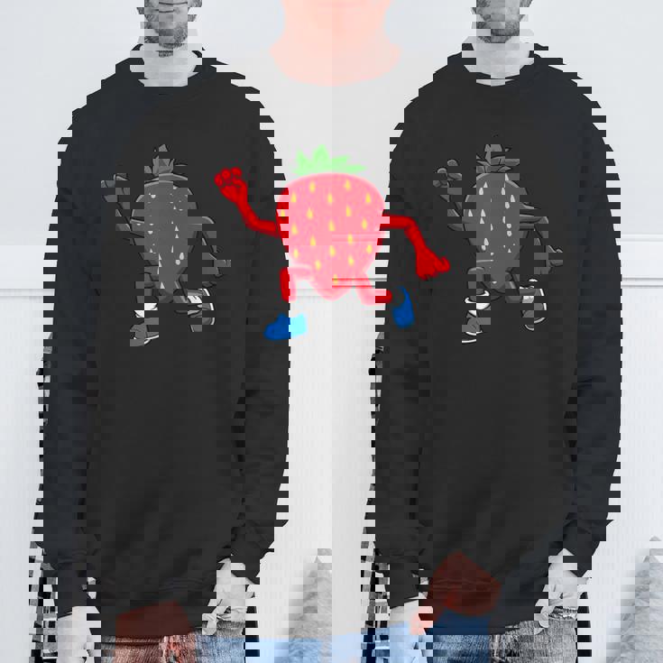 皮肉なイチゴランニングマラソン趣味のランナー スウェットシャツ 高齢者への贈り物