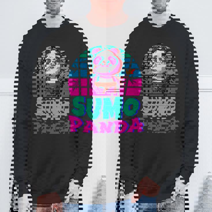 相撲パンダ力士ベーパーウェーブ和風美学 スウェットシャツ 高齢者への贈り物