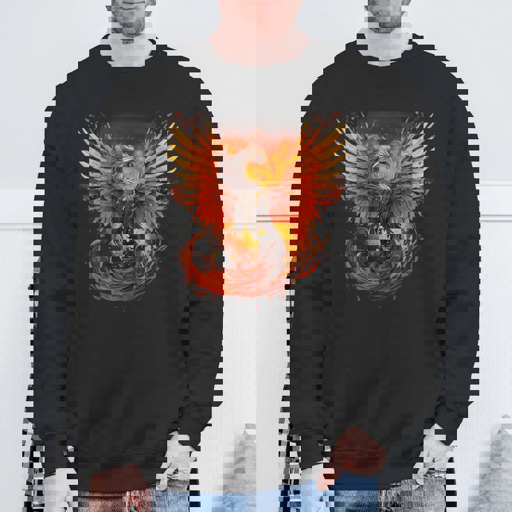 神話の鳥 若返り 不死鳥 芸術作品 ファイヤーバード リボーン スウェットシャツ 高齢者への贈り物