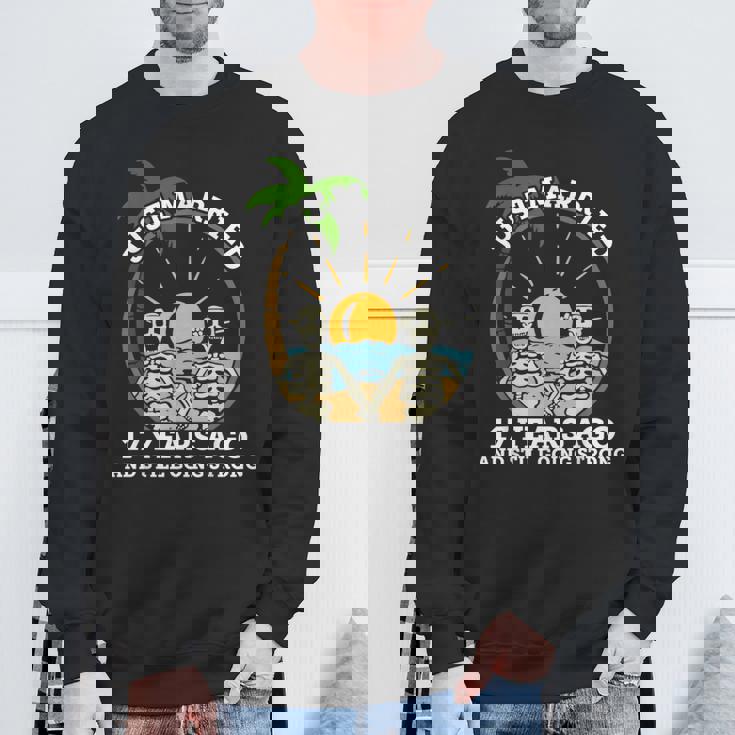 結婚記念日 カップル 結婚17年前 スケルトン スウェットシャツ 高齢者への贈り物