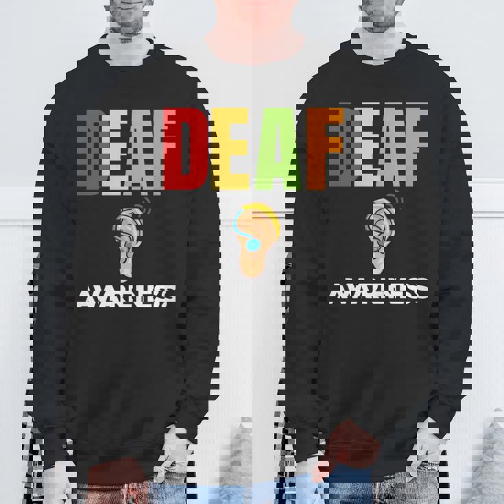 補聴器 耳障がいサポート 聴覚障害者への意識 長袖tシャツ スウェットシャツ 高齢者への贈り物