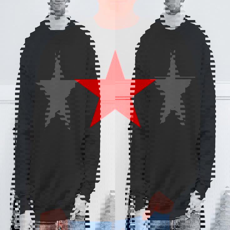 複数の色の赤い星 長袖tシャツ スウェットシャツ 高齢者への贈り物