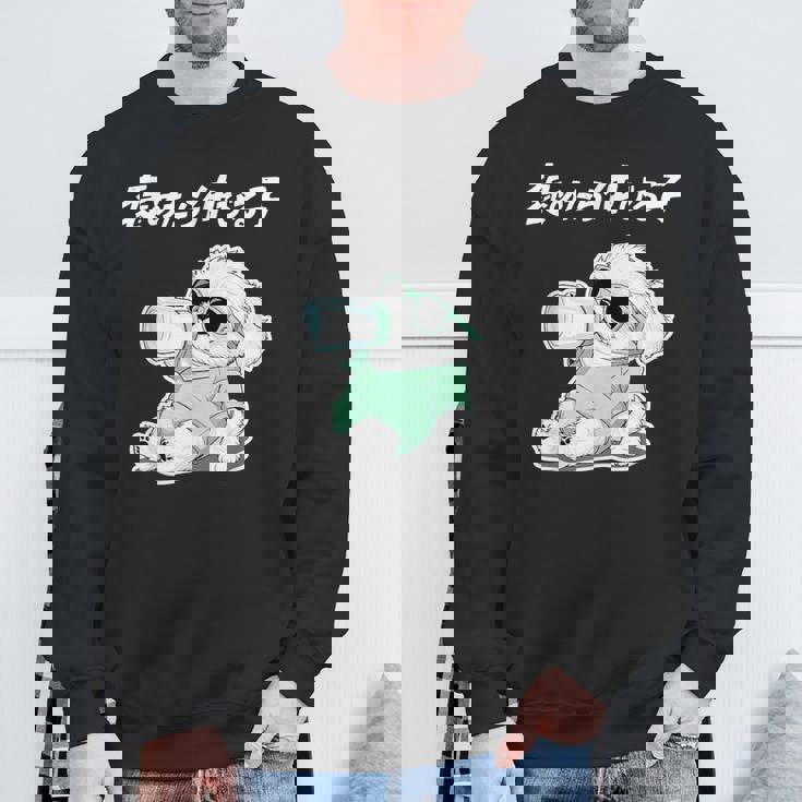 褒めたら伸びる子 マルチーズ グッズ 犬 おもしろ 面白い ネタ 笑える かわいい スウェットシャツ 高齢者への贈り物