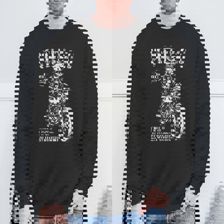 還暦祝い バイク好き 猫好き 父 男性 クラシックバイク 60歳 I'm Not Old Just Upgrading スウェットシャツ 高齢者への贈り物