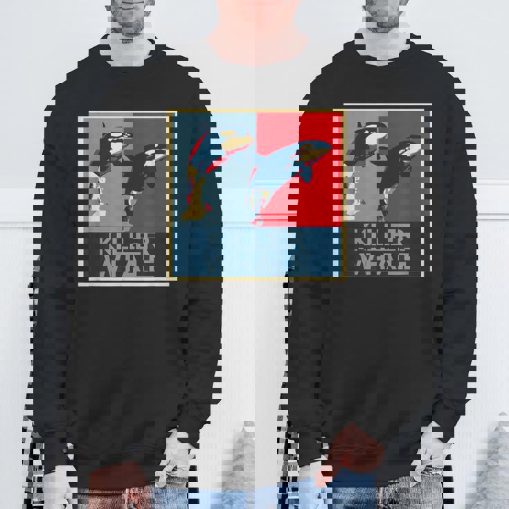 面白tシャツ 海 シャチ おもしろ かわいい グッズ 服 ネタ メンズ オリジナル 夏 生き物 レトロ スウェットシャツ 高齢者への贈り物