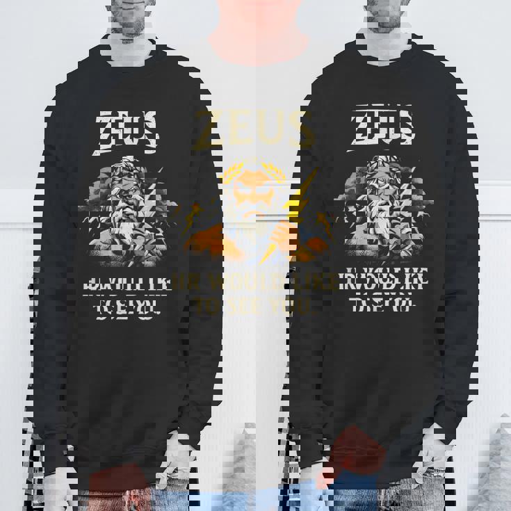 面白いゼウス・ミーム-古代ギリシャの神-ギリシャ神話 スウェットシャツ 高齢者への贈り物