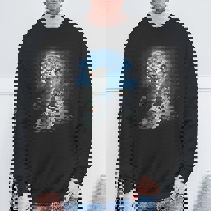 面白いチンチラシャツ 月に吠えるチンチラ スウェットシャツ 高齢者への贈り物