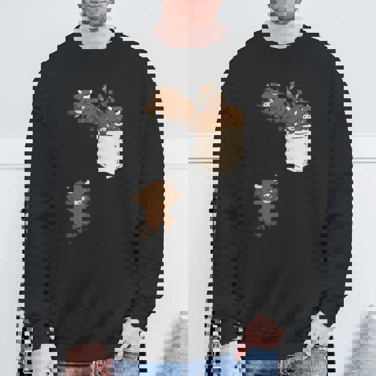 面白いバッファローバイソンかわいい遊び。 スウェットシャツ 高齢者への贈り物