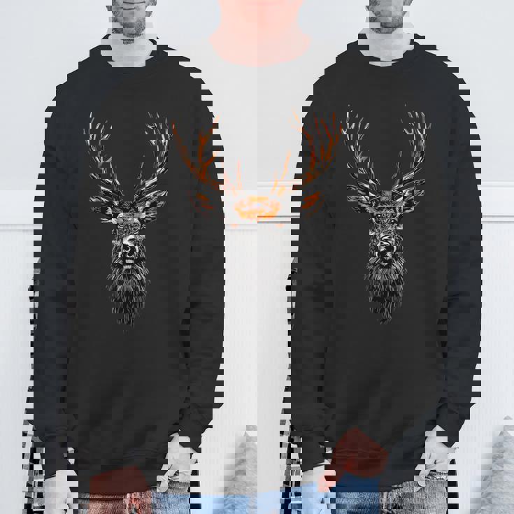 鹿角狩猟鹿トナカイ赤鹿角ハンター スウェットシャツ 高齢者への贈り物