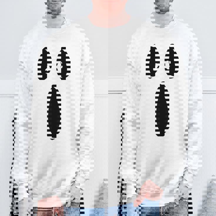 Ghost Silly Face Spooky Halloween Ghoul Face Easy Costume Sweatshirt Gifts for Old Men