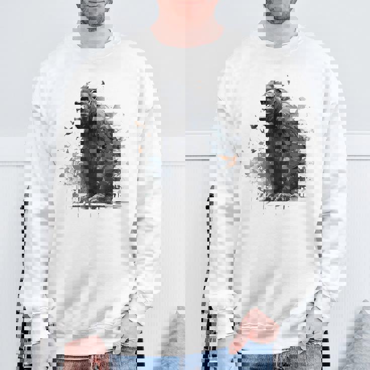 Gorilla Lover アートワーク 鳥 動物 モチーフ ゴリラ スウェットシャツ 高齢者への贈り物