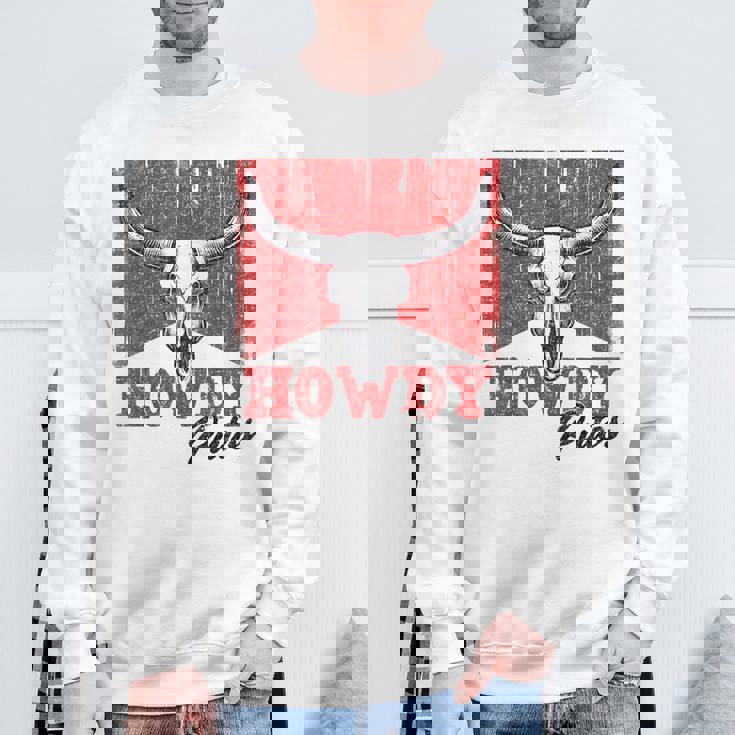 Howdy Putos Cool Retro Western Cowboy Vintage Sayings Sweatshirt Gifts for Old Men