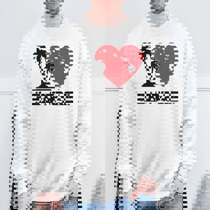 I Love Hawaii ハワイアンハートパーム レディース メンズ ボーイズ ガールズ スウェットシャツ 高齢者への贈り物