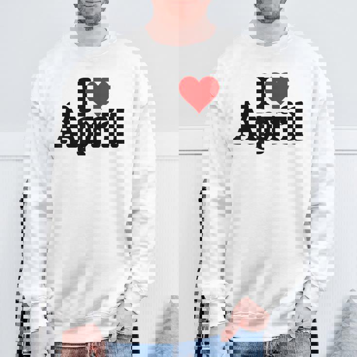 I Love Heart April Nameon A スウェットシャツ 高齢者への贈り物