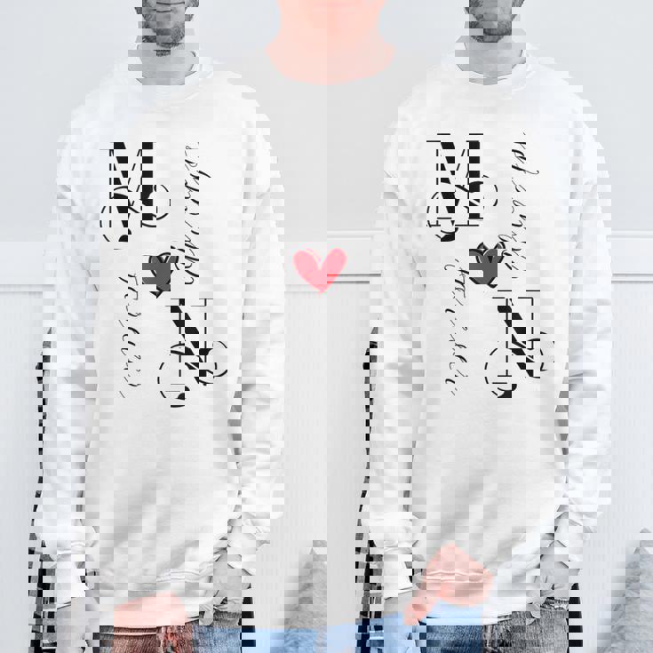 M & N カップル イニシャル 結婚式 記念日 新築祝い スウェットシャツ 高齢者への贈り物