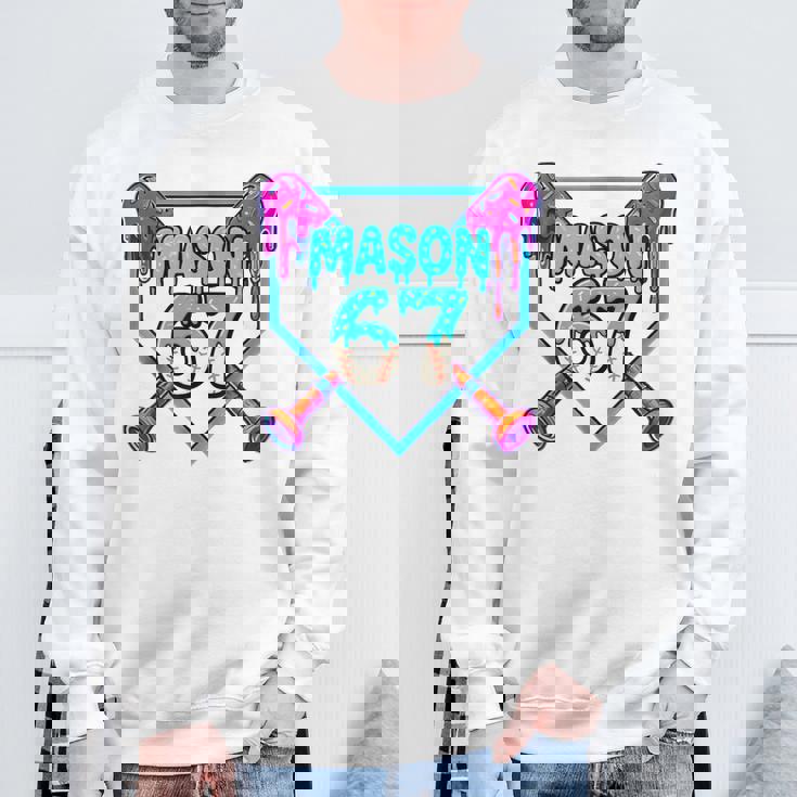 Mason 67 Ice Cream Drip Baseball Meme Sweatshirt Gifts for Old Men