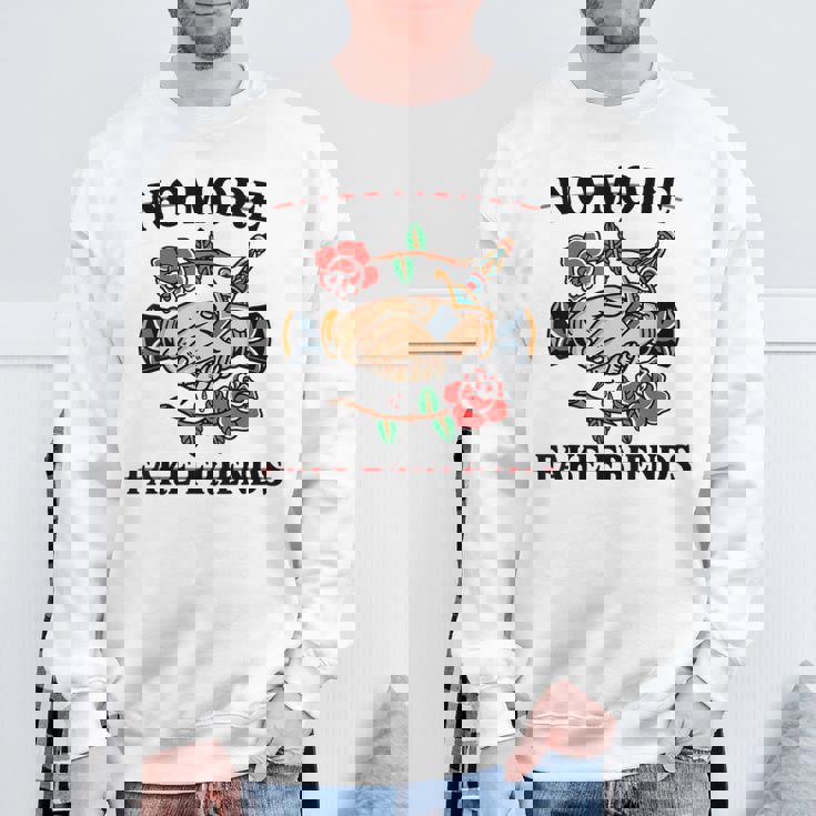 No More Fake Friends 伝統的なタトゥーインク オールドスクール エッジー スウェットシャツ 高齢者への贈り物