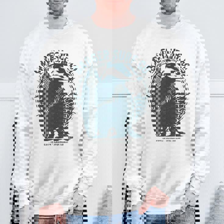 Vintage Badgerurf Co レトロ サーフィン カリフォルニアアート スウェットシャツ 高齢者への贈り物