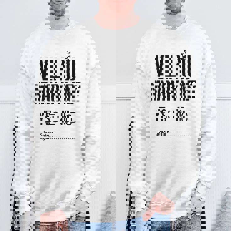 Will You Marry Me Wedding おもしろプロポーズ スウェットシャツ 高齢者への贈り物