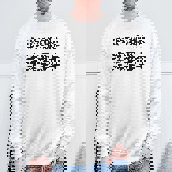 「ほかの服は洗濯中」面白い 筆文字 ユーモア満点 背面に文字入りデザイン おもしろプリント スウェットシャツ 高齢者への贈り物