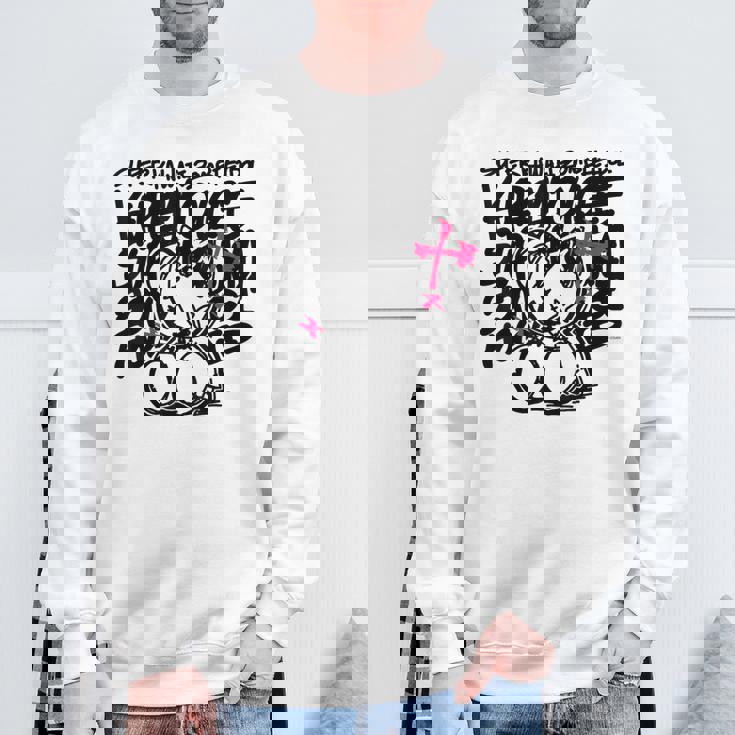 【クレイジー・オリー】Super Kawaii Zombie Idol 白 スウェットシャツ 高齢者への贈り物