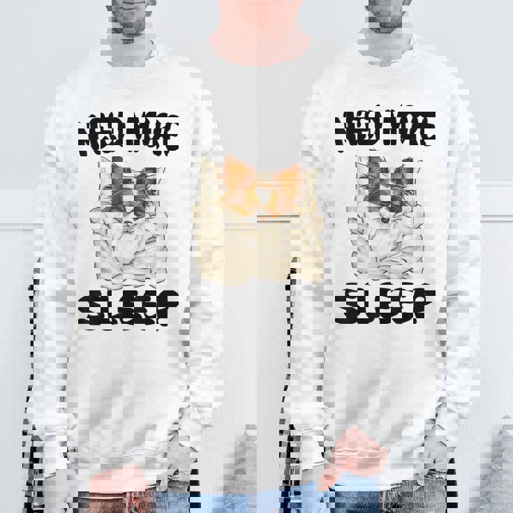 かわいいパピヨンドッグは睡眠パジャマナイトガウンが必要です スウェットシャツ 高齢者への贈り物