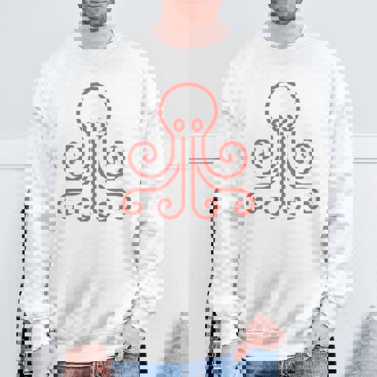 イカ 動物 面白い小さなタコ シンプルなイカ スウェットシャツ 高齢者への贈り物