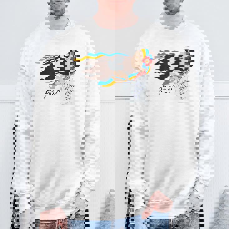 ウクライナの少女がウクライナの平和を支援 スウェットシャツ 高齢者への贈り物