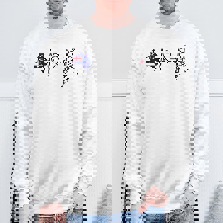 オーストラリア 日本 ハートビート オーストラリア 日本国旗 スウェットシャツ 高齢者への贈り物