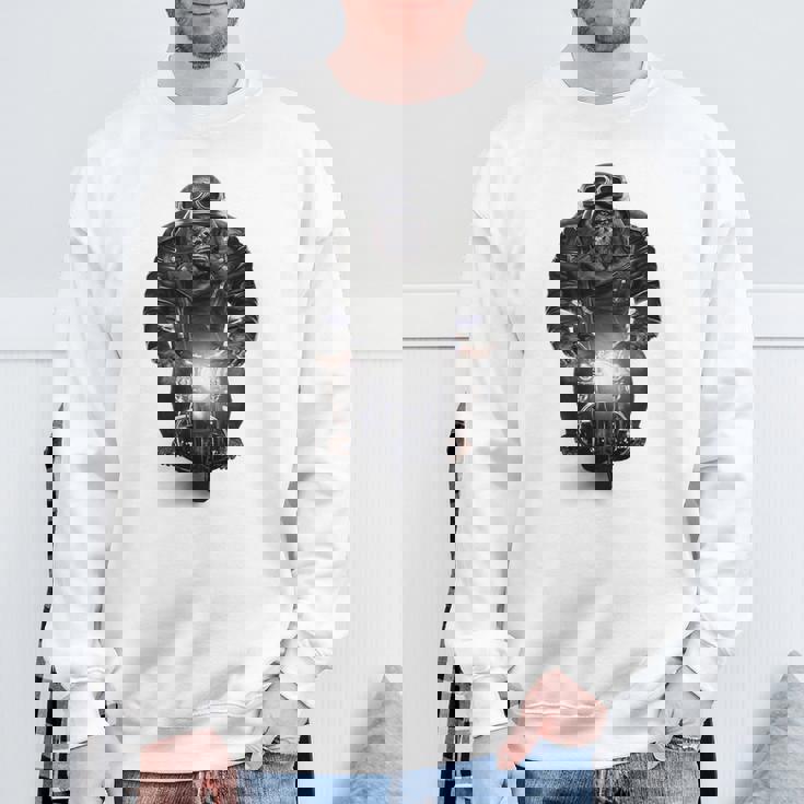 ゴリラ 動物 バイク ヘルメット スウェットシャツ 高齢者への贈り物