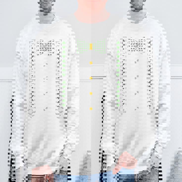 シャムロック 蝶ネクタイ & サスペンダー セントパトリックデー コスチューム スウェットシャツ 高齢者への贈り物