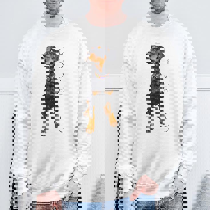 ドーベルマン シャツ ドーベルマン ピンシャー 犬 ママ お父さん 愛 ペット 子犬 スウェットシャツ 高齢者への贈り物