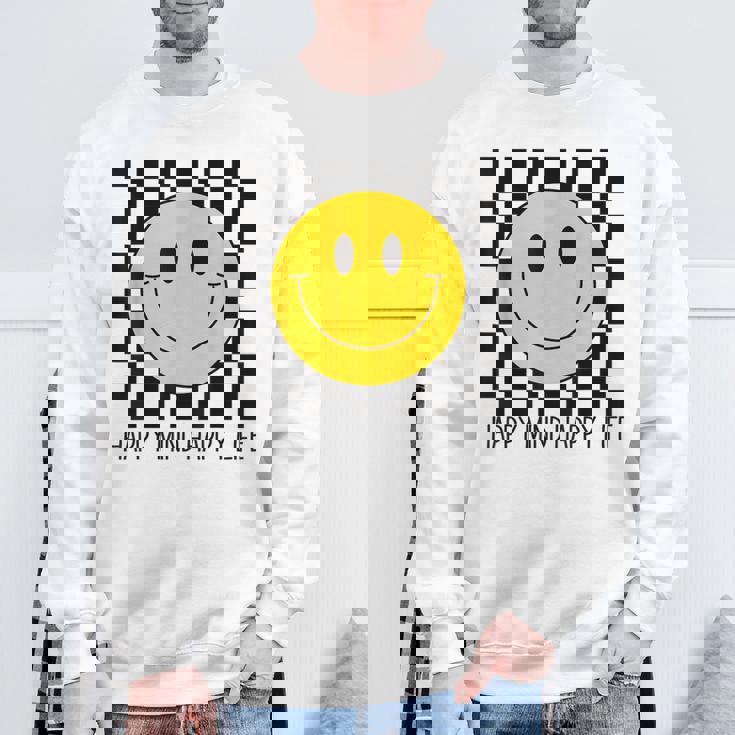 ハッピーマインド ハッピーライフ 70年代 スマイルチェック ハッピースマイルフェイス スウェットシャツ 高齢者への贈り物