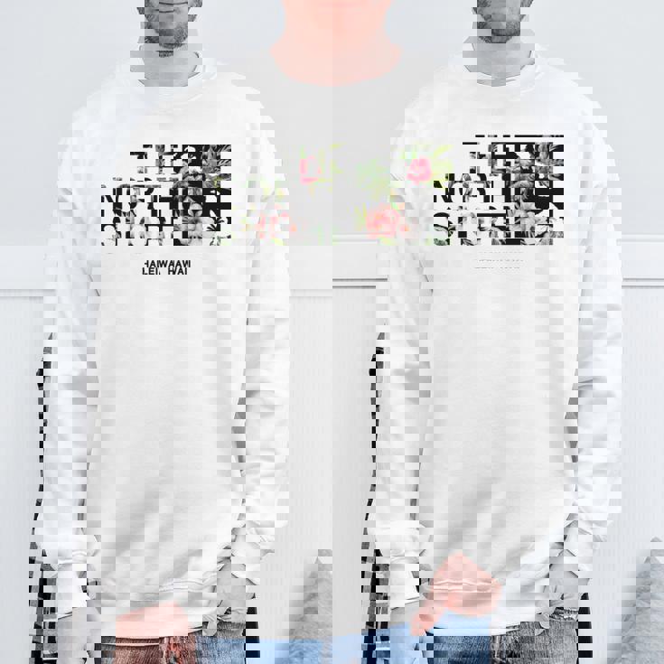 ハワイ ヴィンテージスタイル ノースショア ハレイワ ヤシの木 長袖tシャツ スウェットシャツ 高齢者への贈り物