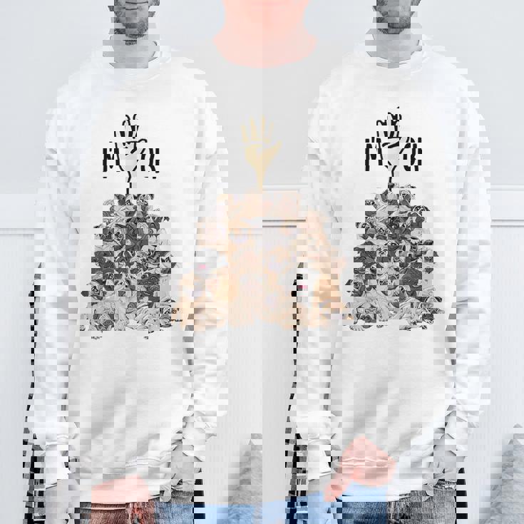 パグがいっぱい I'm Ok パグ好き。 スウェットシャツ 高齢者への贈り物