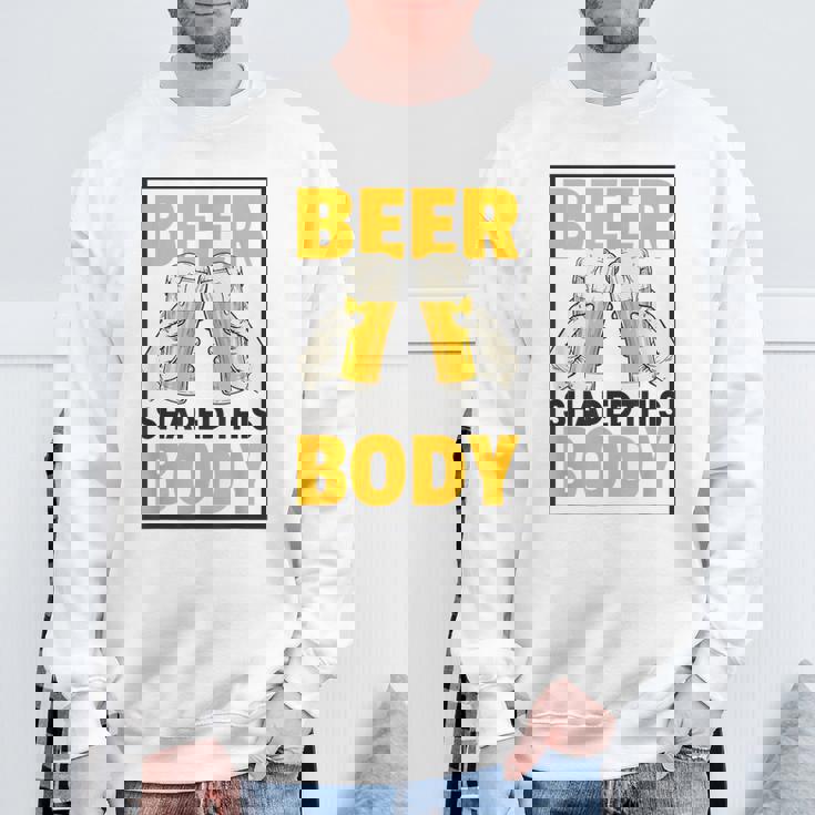 ビールがこの体を作る 面白いビール腹 スウェットシャツ 高齢者への贈り物