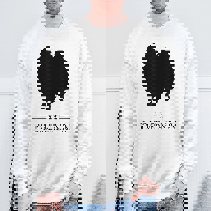 ポメラニアンブラックシルエット スウェットシャツ 高齢者への贈り物