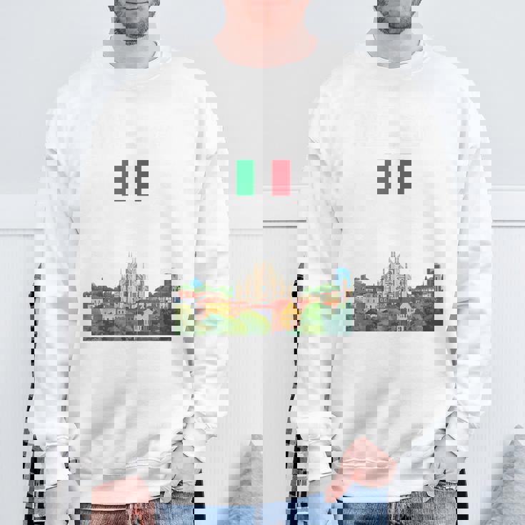 ミラノ お土産 イタリア 旅行 ミラノ バケーション イタリア国旗 スウェットシャツ 高齢者への贈り物