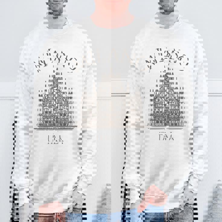 ミラノ イタリア ドゥオーモ 大聖堂 建築 イタリア スウェットシャツ 高齢者への贈り物