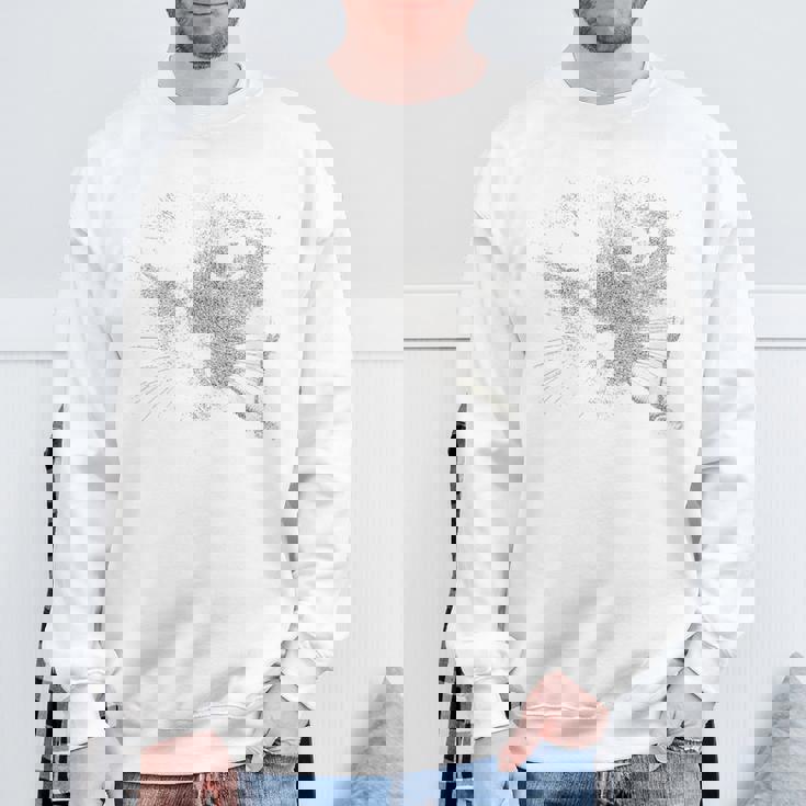 煙草の肖像画と猫ノワール猫 スウェットシャツ 高齢者への贈り物