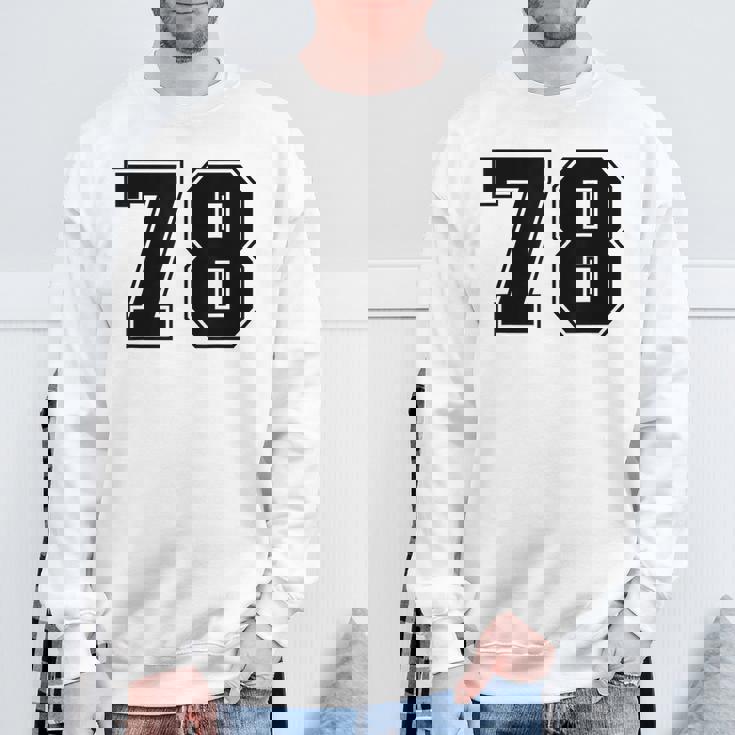 番号 78 ブラック スポーツファン ジャージ ナンバー スウェットシャツ 高齢者への贈り物